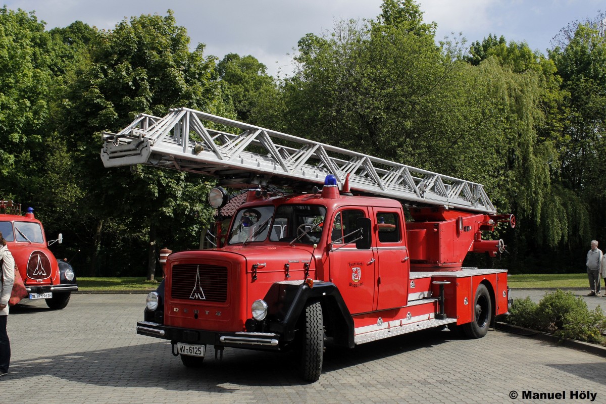 Diese Magirus DL war einst bei der Feuerwehr Wuppertal im Dienst.