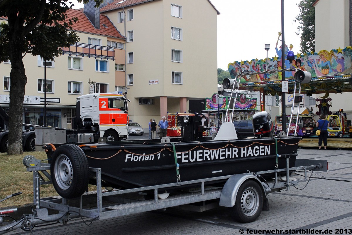 Feuerwehrboot Florian 1 der Feuerwehr Hafen.

